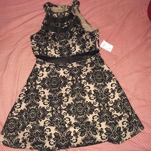 Tan and black mini dress!